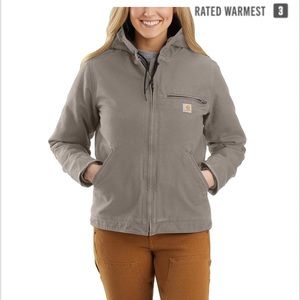 WOMEN'S LOOSE FIT WASHED DUCK SHERPA LINED JACKET - 3 WARMEST RATING Size XS